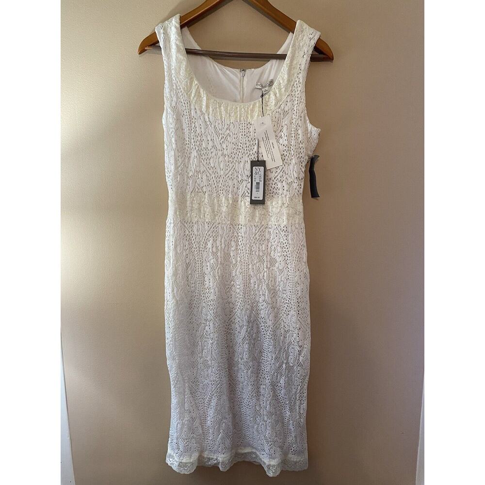 Eva Mendes NY&Co White Lace Pencil Dress Size 4 NEW WITH TAGS